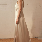 Vanilla satin maxi dress