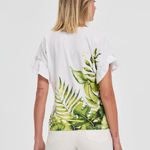 White T-shirt with green print