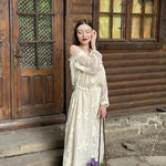 Chiffon dress with embroidery 07061 MAXA