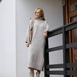 Midi-length dress made of semi-wool