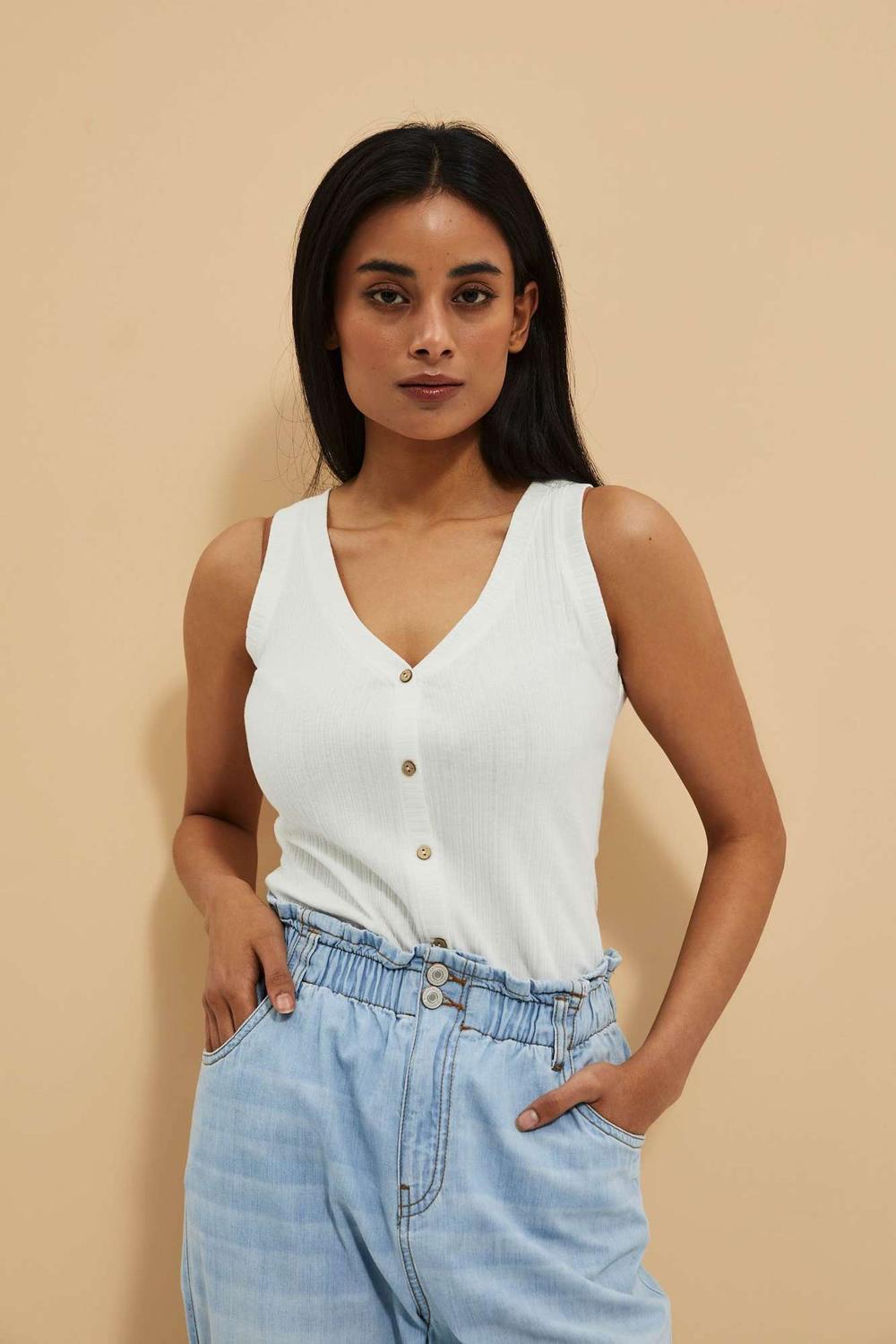 White button top L-TS-4070 Moodo