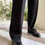 Knitted insulated black pants