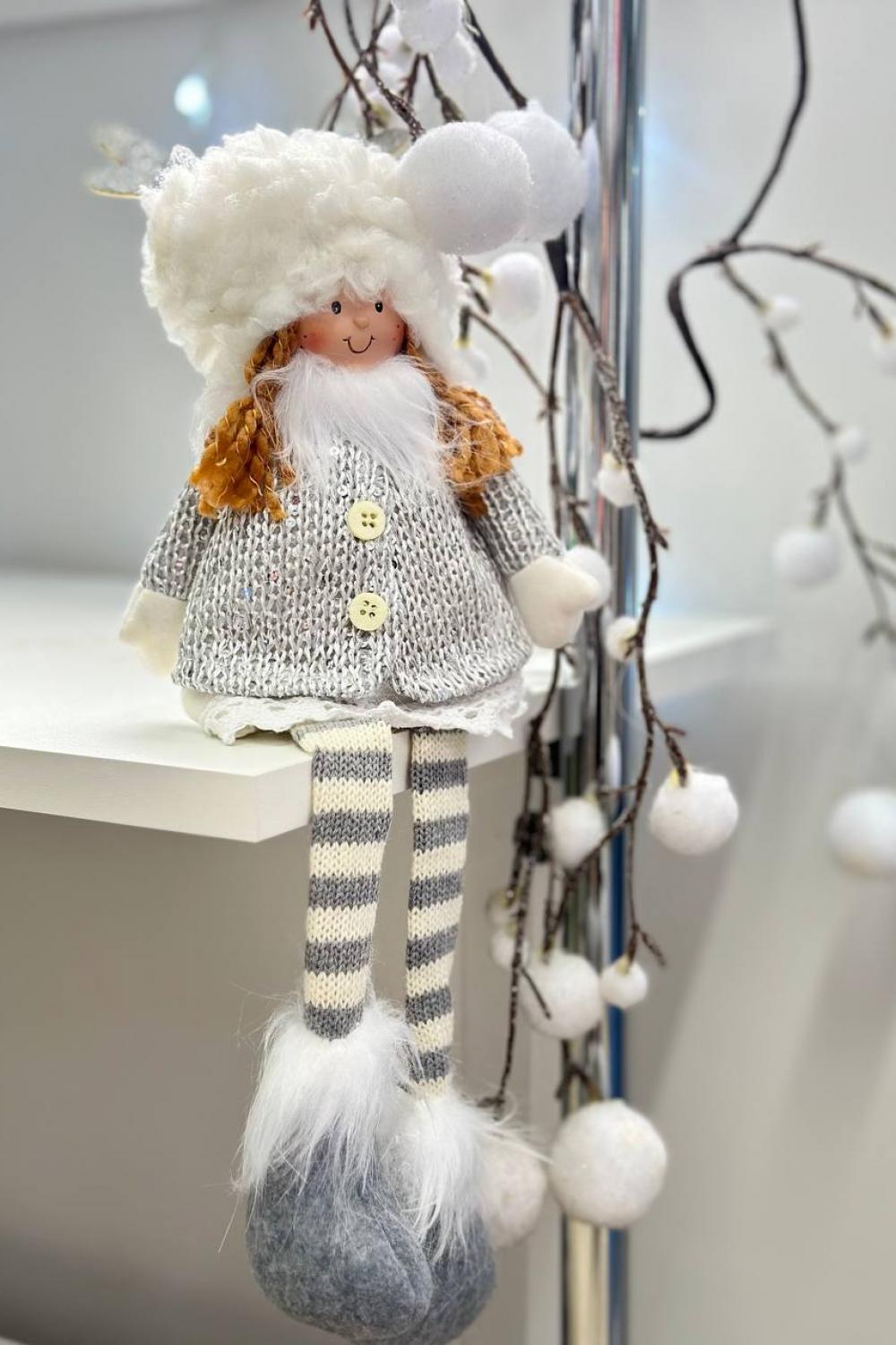 Christmas soft toy / Children in reindeer hats, 38 cm