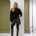Black eco-leather shorts with pockets 1792 Bellise