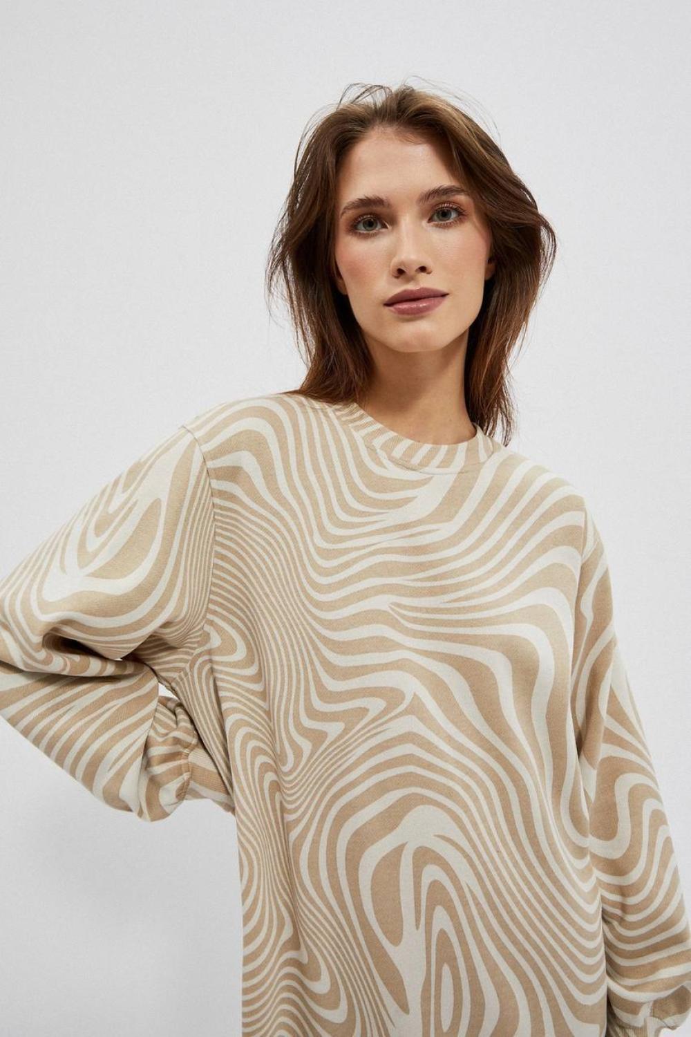 Beige knitted sweatshirt dress