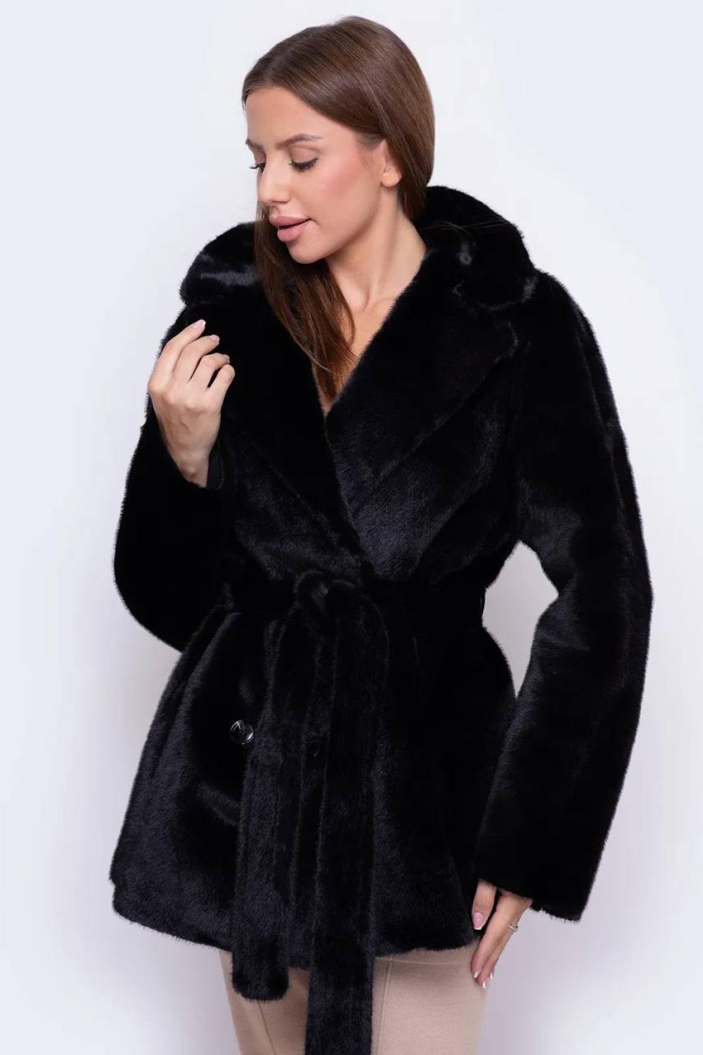 The eco-fur sheepskin coat