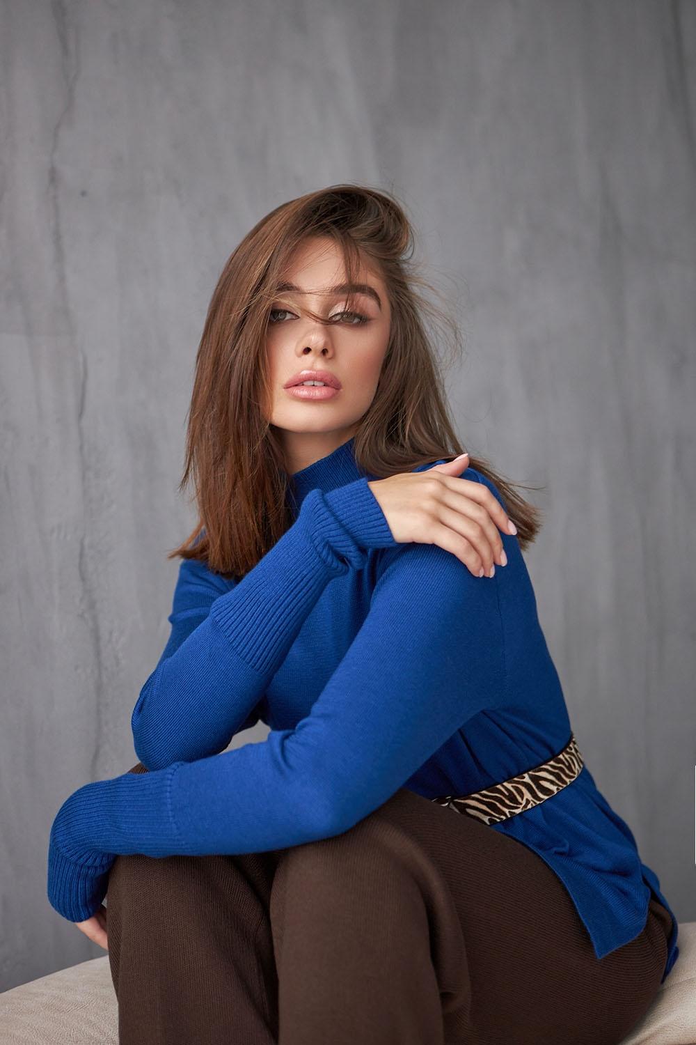Jumper with slits blue 2442 BELLISE