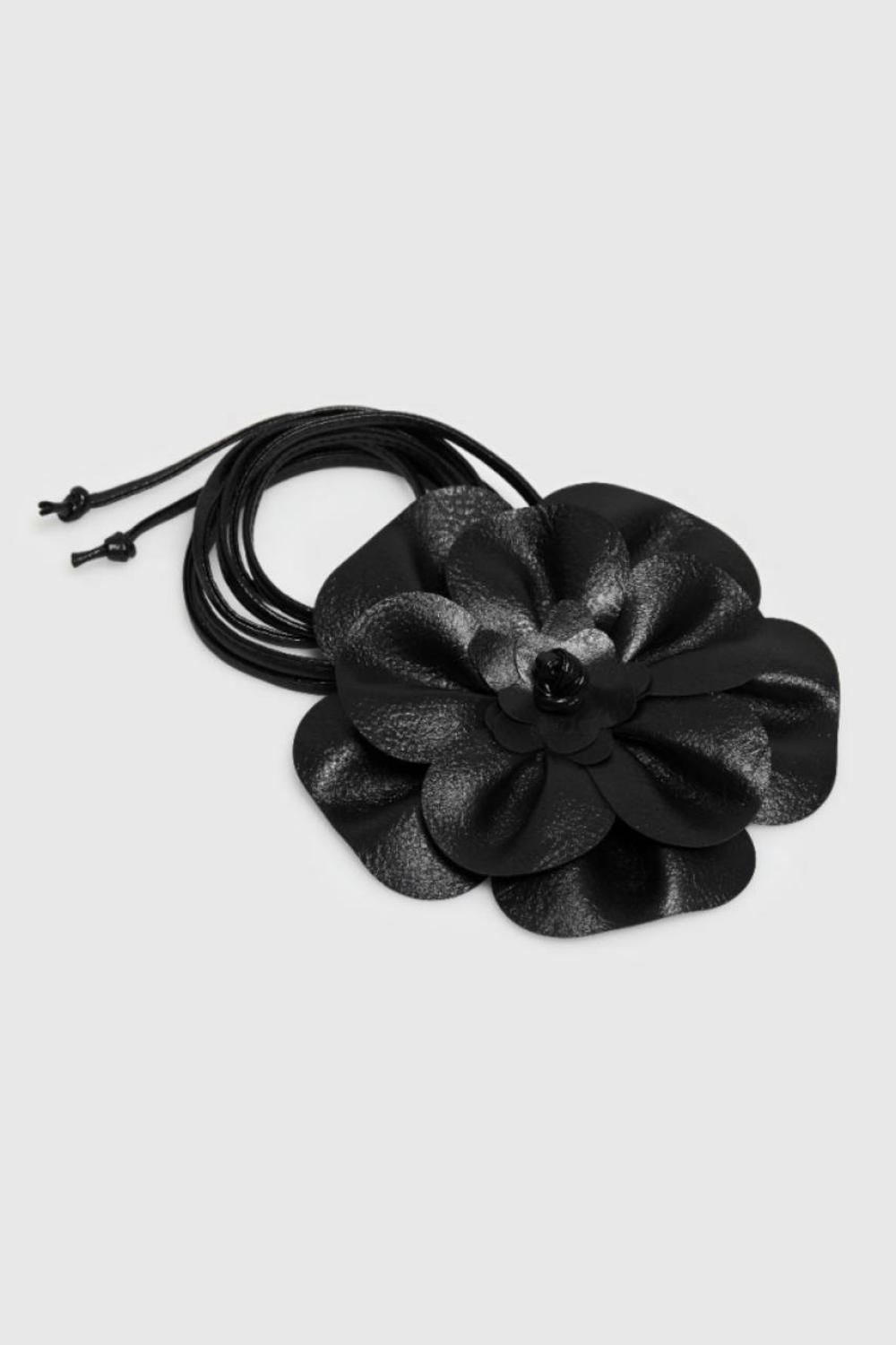 Black women's eco-leather belt