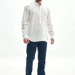 Men's embroidered shirt white