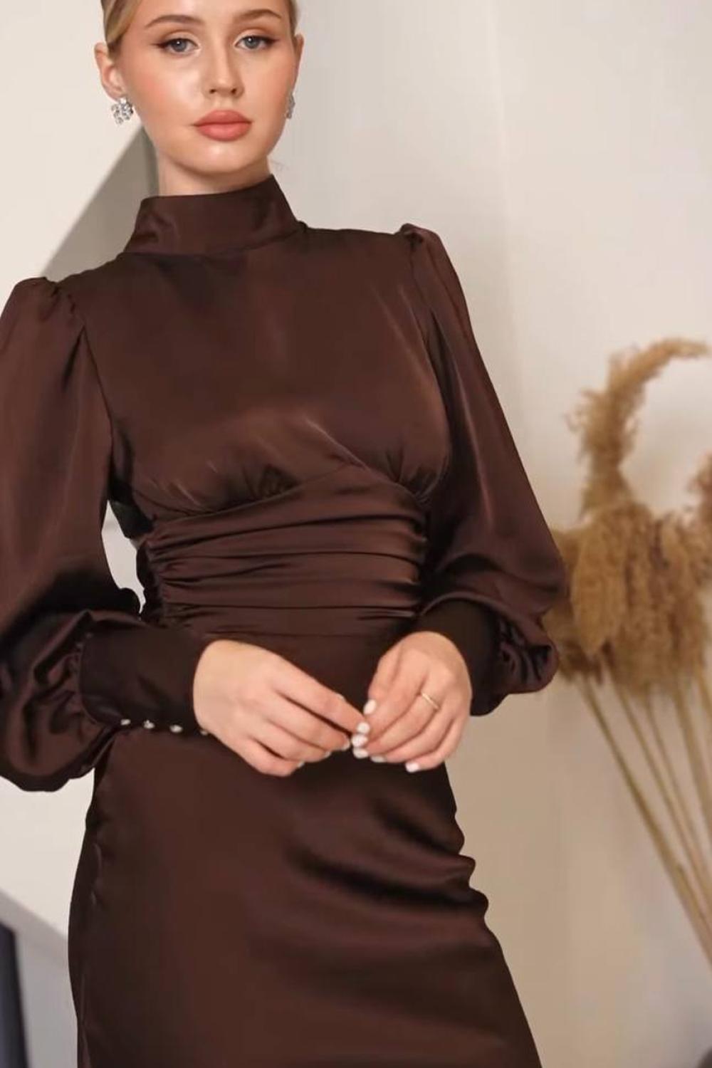 Choco dress with open back 487_choco