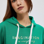Green cotton hoodie