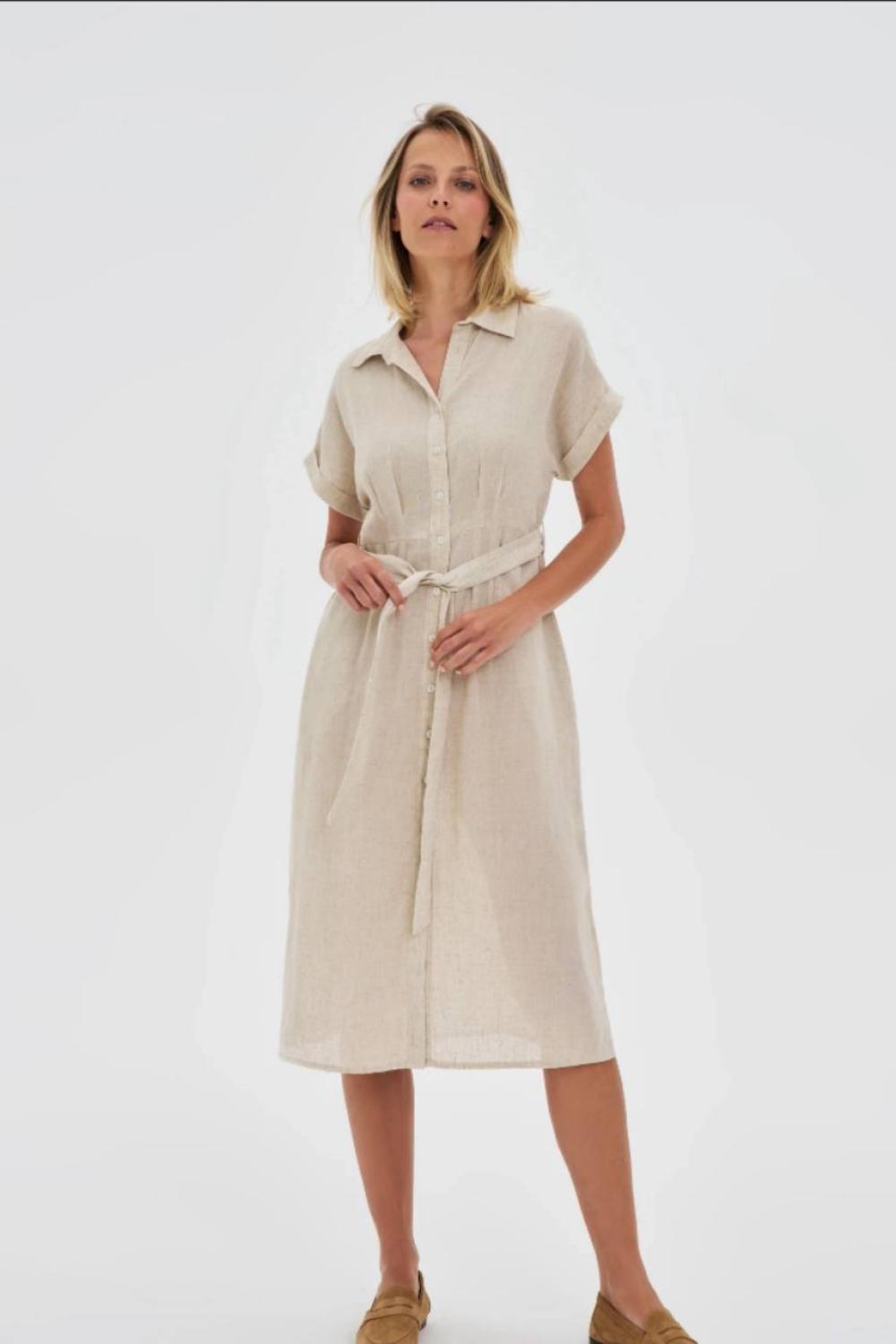 Shirt dress in beige