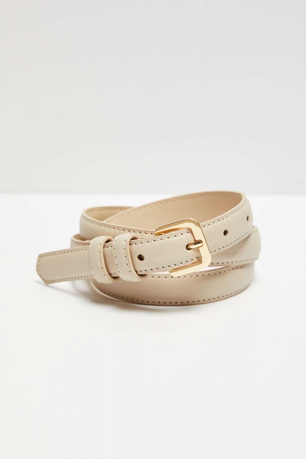 Beige eco-leather belt L-PA-4006 Moodo
