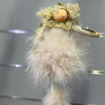 New Year's pendant/Princess girl with pink feathers