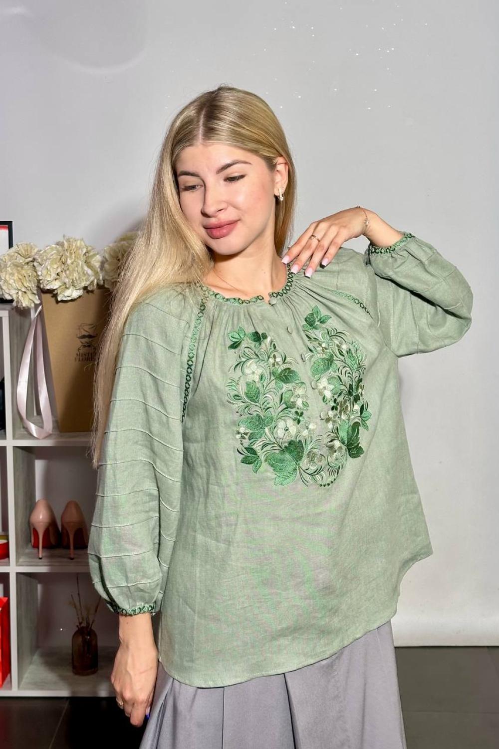 Embroidered GEM women's white Richelieu linen dress
