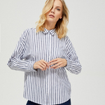 Blouse blue striped L-KO-3132 MOODO