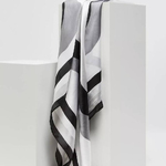 A white and black silk scarf MOODO