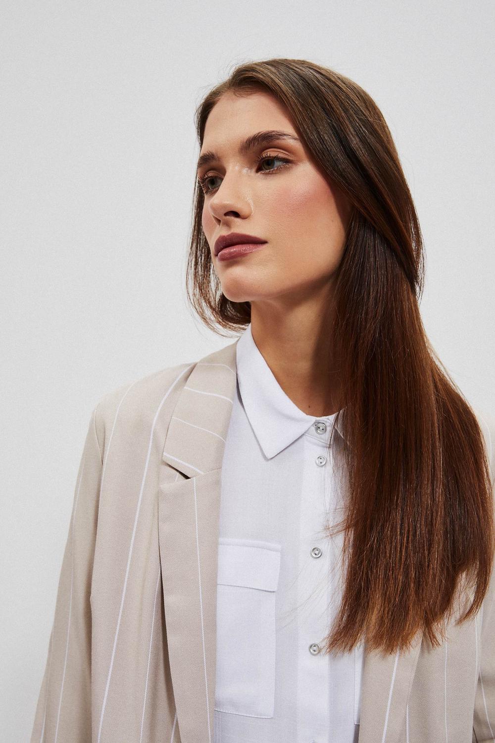 Jacket beige with short sleeves Moodo L-MR-4008