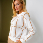 Women's milk jumper with pattern 2510 BELLISE