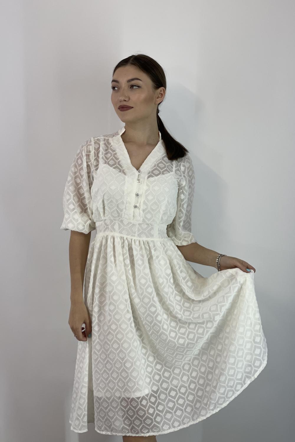 Сукня шифонова молочна міді Tanita Romario