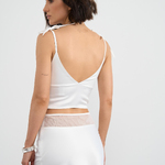 Cream top with silk straps