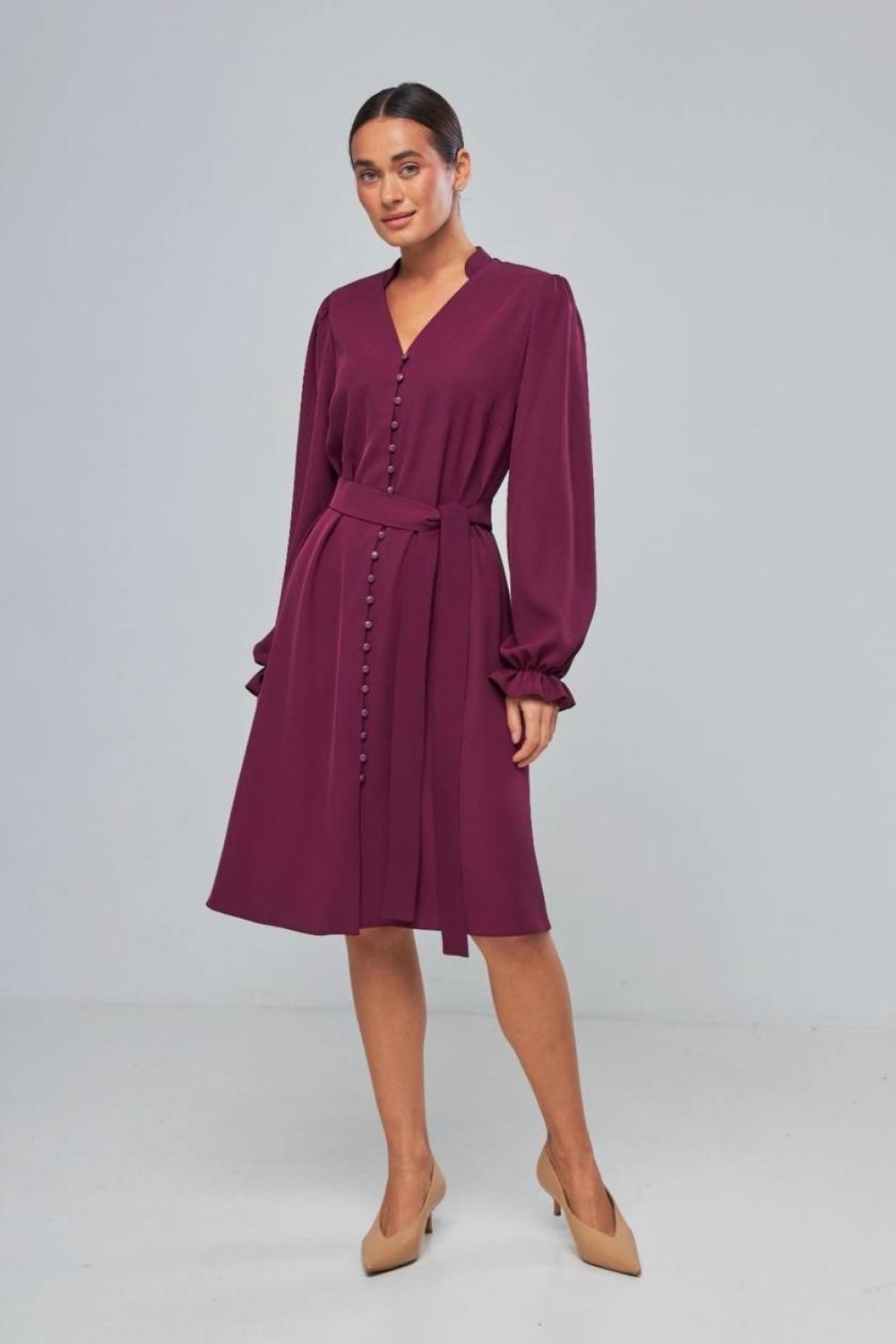 Midi dress in marsala color
