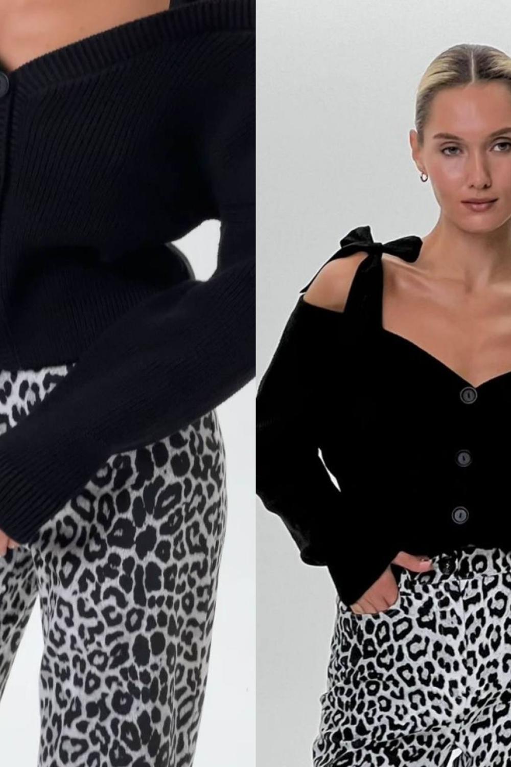 Cropped black cardigan