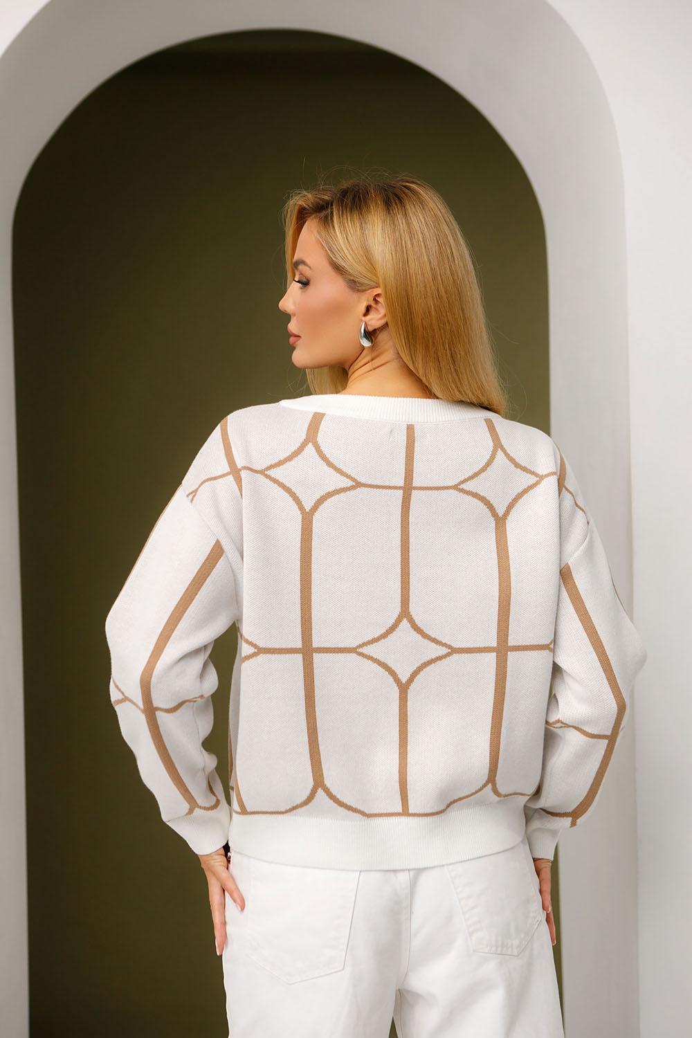 Women's milk jumper with pattern 2510 BELLISE