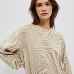 Beige knitted sweatshirt dress