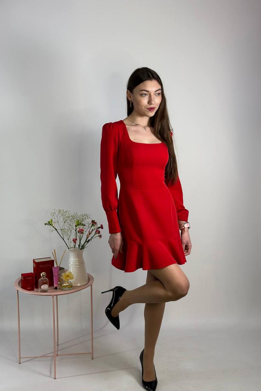 Red romantic mini dress