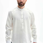 Men's embroidered shirt white