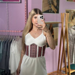 Embroidered corset belt
