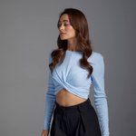 Ribbed crop-top with long sleeves 526.1