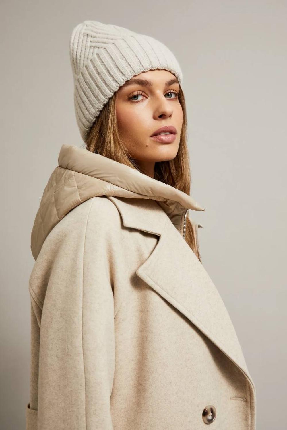A beige coat