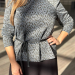 Knitted sweater in leopard print of large sizes