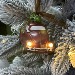 Christmas pendant / Car dark red with LED backlight