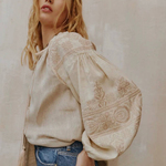 Вишиванка жіноча дизайнерська в бежевому кольорі Бохо EMBROIDERED GEM