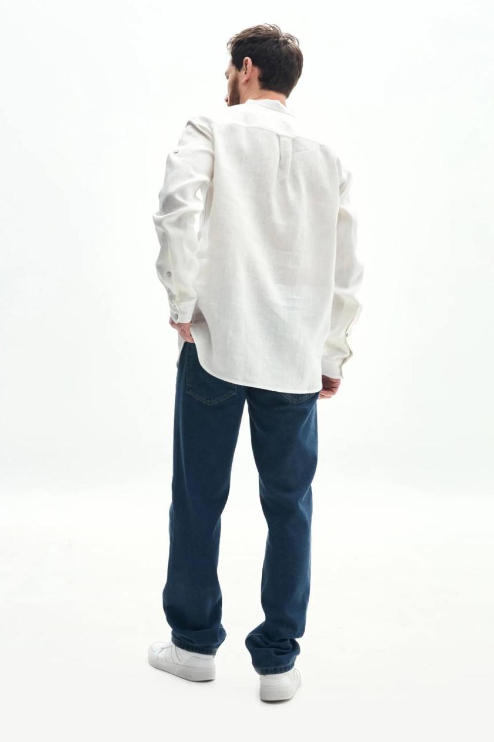 Men's embroidered shirt white