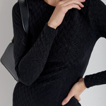 Dress black knitted silhouette 1418.1 Artmon