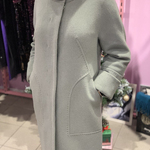 Пальто жіноче зимове вовняне оливкове на утеплювачі оливкове Mirella moda