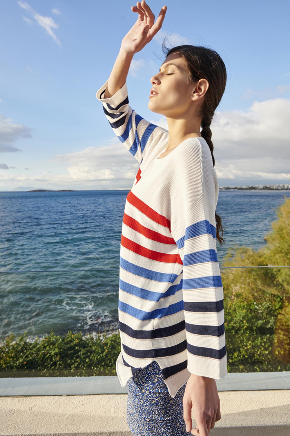 Jumper knitted in stripes MARINA V