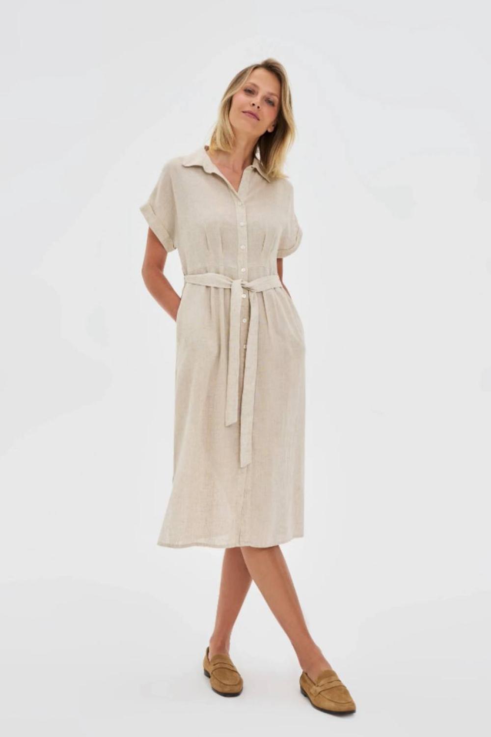 Shirt dress in beige