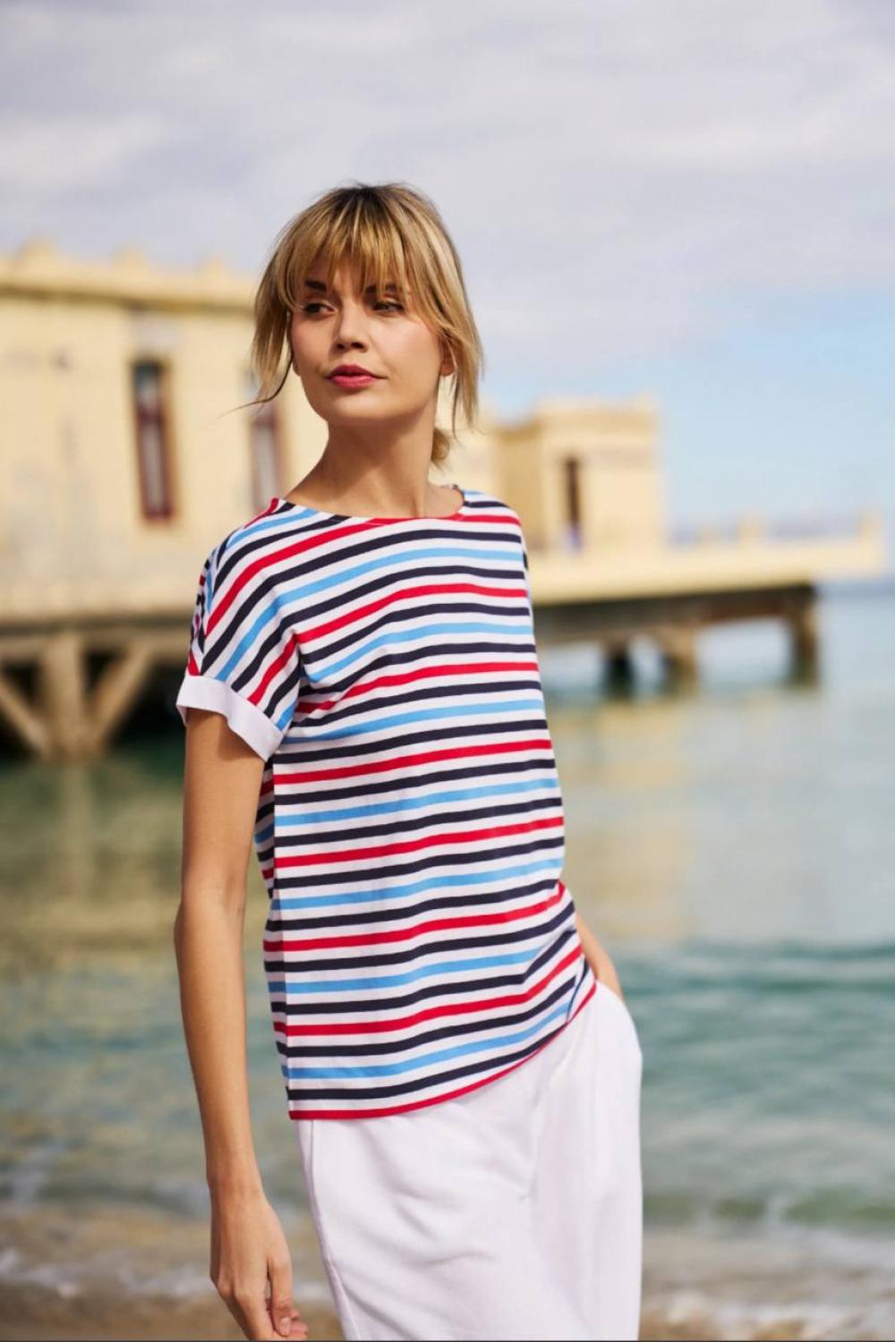 Blue striped T-shirt