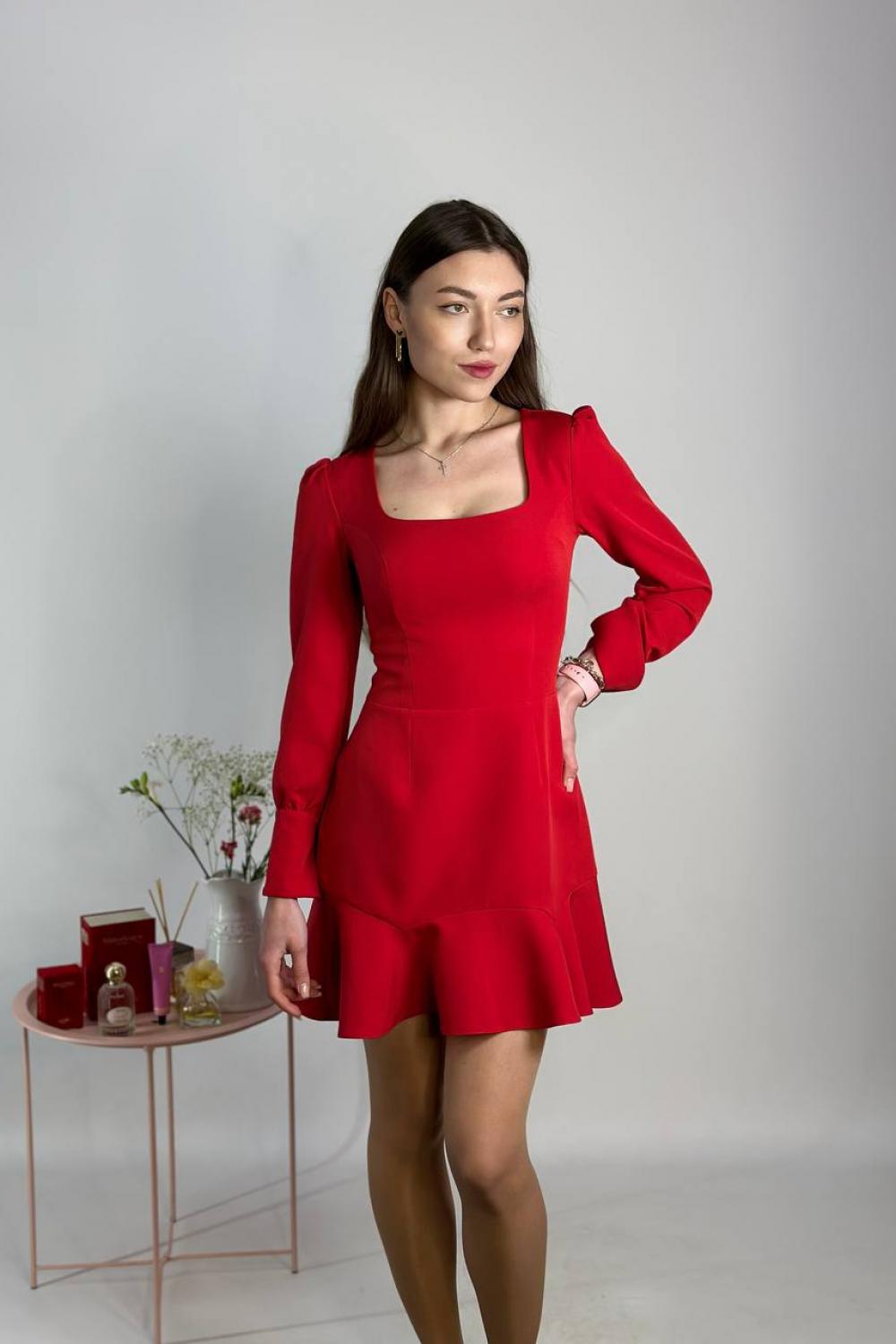 Red romantic mini dress