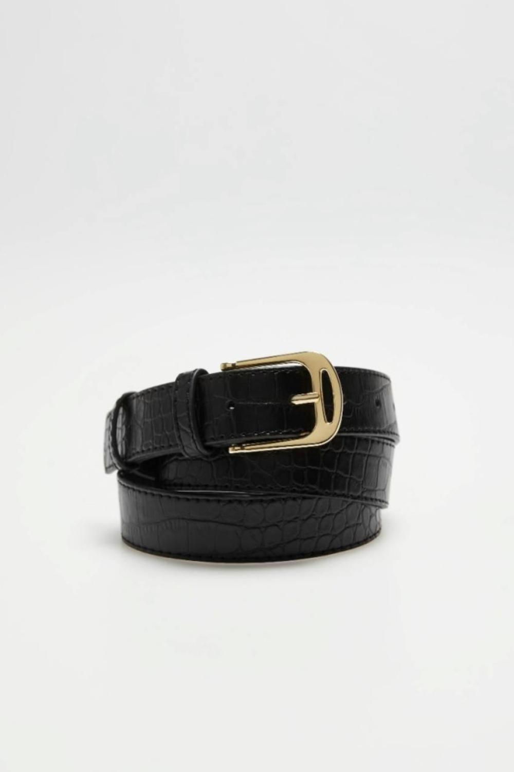 Black women's eco-leather belt