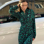 Dress with green print 18AH551 YUKA PARIS
