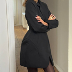 Black-colored jacket dress 583_black