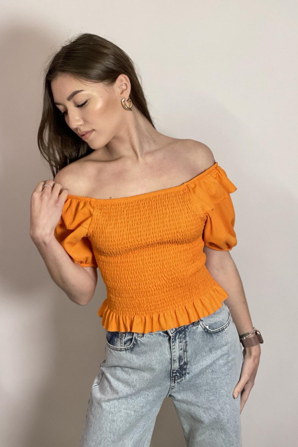 Стильний помаранчевий топ-резинка Roket fashion