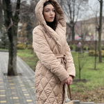 Пальто жіноче зимове довге бежеве 11-565 GRACIA