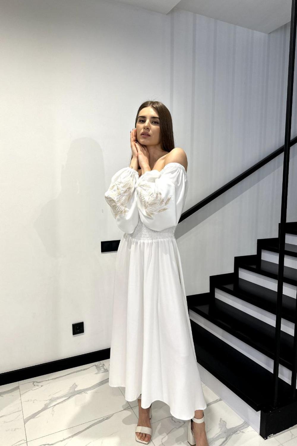 White dress with embroidered ears